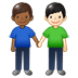 👨🏾‍🤝‍👨🏻 men holding hands: medium-dark skin tone, light skin tone display on Samsung